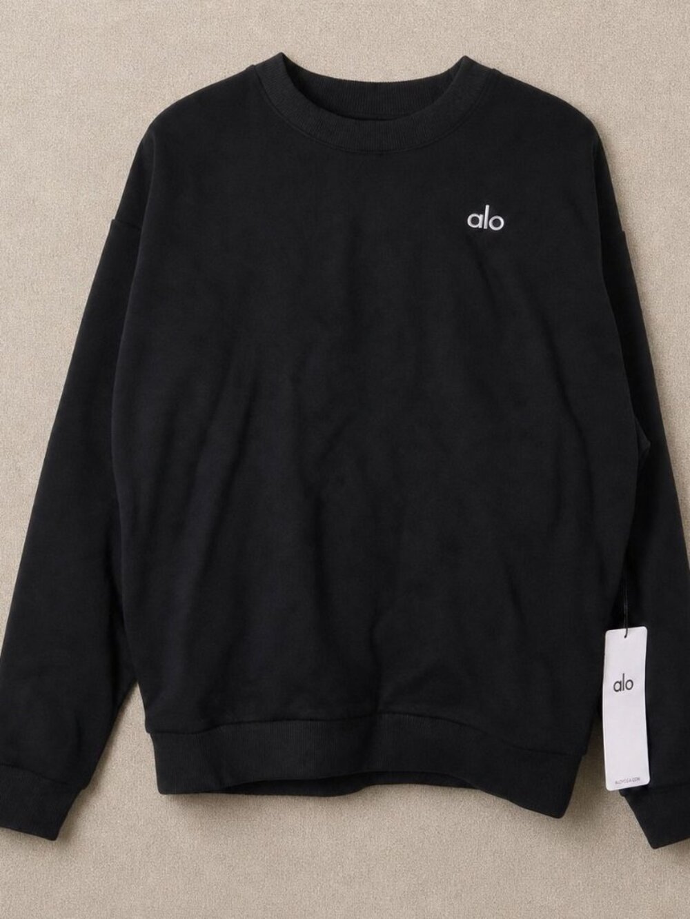 Alo Yoga Accolade Crew Neck Pullover Black XS